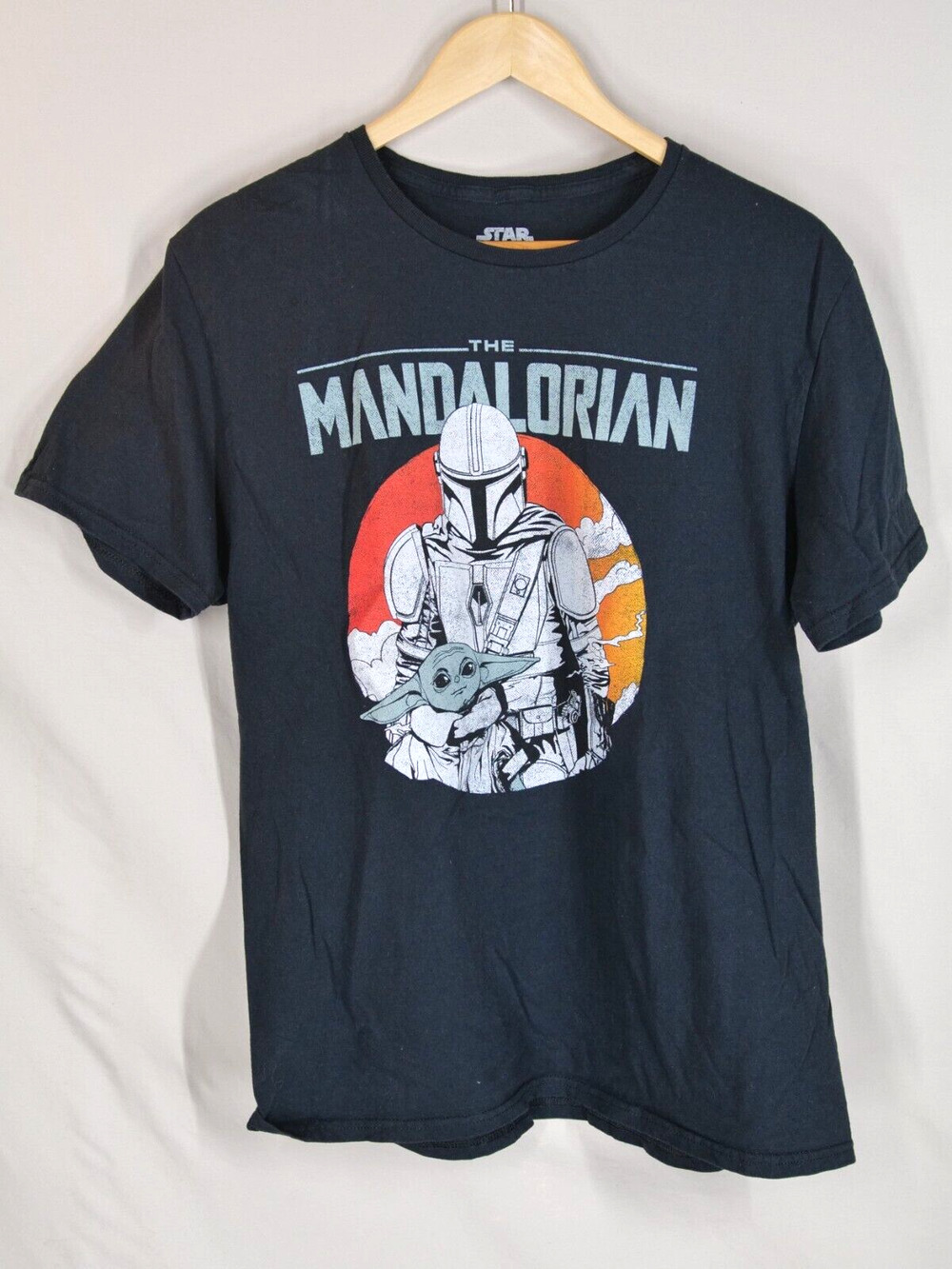 Star Wars Shirt The Mandalorian Black T-shirt Mens Size M